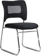 Scaun vizitator negru HRC 613F mesh cu cadru cromat tip sanie