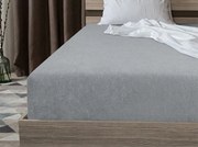 Cearsaf elastic din fleece MOLTON gri 90 x 200 cm