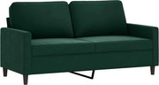 vidaXL Canapea cu 2 locuri, verde închis, 140 cm, catifea