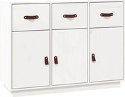vidaXL Servantă, alb, 100x40x75 cm, lemn masiv de pin