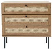 Comodă în culoare naturală joasă cu aspect de lemn de stejar 80x75 cm Pensacola – Unique Furniture