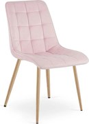 Scaun de masa SPLIT VELVET, roz deschis