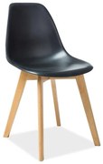 Scaun din plastic si lemn Moris negru – H 85 cm