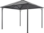 vidaXL Pavilion cu acoperiș, antracit, 3 x 3 m, aluminiu