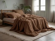 Lenjerie de pat din muselin Mussari maro deschis Dimensiunile lenjeriei: 70 x 90 cm | 140 x 200 cm