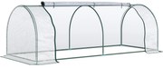 Outsunny Sera de gradina, cadru din otel, PVC, Verde si transparent 250x100x80cm | Aosom Romania