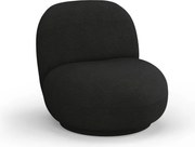 Fotoliu negru cu tapițerie din stofă bouclé Chuck – Micadoni Home