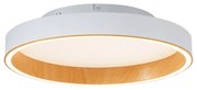 Plafonieră de design albă cu lemn 40cm incl. LED cu comutator cu 3 căi - Ingo