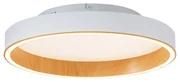 Plafonieră de design albă cu lemn 40cm incl. LED cu comutator cu 3 căi - Ingo