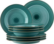 Set farfurii plate și adânci Mäser PROSPERO– turcoaz