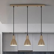 Lustra cu 3 pendule metalice maro satinat Afra