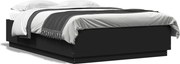 vidaXL Cadru de pat, negru, 150x200 cm, lemn prelucrat