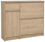 Pantofar în culoare naturală cu deschidere înclinată cu aspect de lemn de stejar 109x93x32 cm Naia – Tvilum