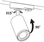 Spot pentru sistem de șină PARIS 3xGU10/10W/230V + 1 m sistem de șină