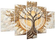 Tablou – Arborele vieții auriu în mozaic (150x105 cm)