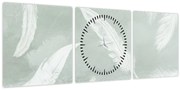 Tablou - Pene albe (cu ceas) (90x30 cm)