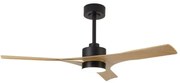 Lustra LED CCT cu ventilator si telecomanda THAI negru/ aspect lemn MA-8716