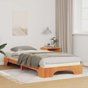 vidaXL Cadru de pat de podea cu depozitare Maro 80 x 220 cm lemn