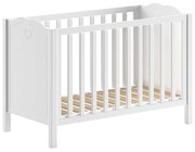 Pătuț alb din lemn de pin 60x120 cm Amori – Vipack