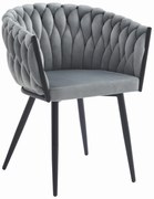 Scaun Dining Tip Fololiu Mira Catifea Gri Deschis