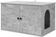 vidaXL Casa pentru pisici Beton 85 x 55 x 50 cm Lemn compozit