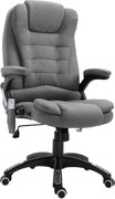 Vinsetto Fotoliu Relax cu 6 Zone de Masaj, Spătar Reglabil și Design Ergonomic, Gri | Aosom Romania
