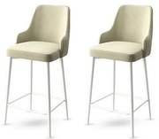 Set de scaune de bar Enox Cream and White, 2 buc., 2 buc.