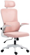 Vinsetto Scaun de Birou Ergonomic cu Tetieră Detașabilă Roz | Aosom Romania