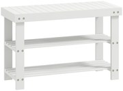 HOMCOM Pantofar tip Băncuță pentru Hol cu 3 Niveluri, 70x28x45 cm, Lemn natural | Aosom Romania