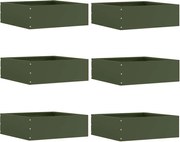 vidaXL Margine pentru gazon 6 pcs Verde măsliniu 40 x 40 x 13 cm Oțel