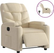 vidaXL Fotoliu rabatabil electric, crem, material textil