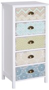 HOMCOM Comodă cu sertare comodă, design modern, 5 sertare, 46 cm x 34 cm x 97,5 cm, colorat | Aosom Romania