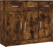 vidaXL Servantă, stejar afumat, 91x28x75 cm, lemn prelucrat