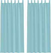 vidaXL Perdele Voile cu Bucle 2 buc Turcoaz 140x225 cm