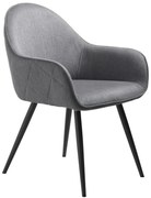 Scaun de sufragerie gri cu cotiere tapițat Minto – Unique Furniture