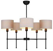 Lustră pe tijă MADELA 5xE14/40W/230V alb/negru