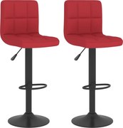 vidaXL Scaune de bar, 2 buc., roșu vin, material textil