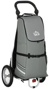 HOMCOM 3 în 1 Carucior de Cumpărături Carucior de Cumpărături Remorcă pentru Bicicletă, 53 x 43 x 110 cm, Gri+Argintiu | Aosom Romania