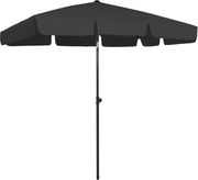 vidaXL Umbrelă de soare de plajă, negru, 200x125 cm
