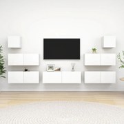 vidaXL Set dulapuri TV, 7 piese, alb, lemn prelucrat
