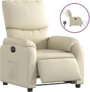 vidaXL Fotoliu rabatabil electric, crem, piele ecologică