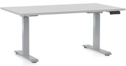 Masa inaltime reglabila OfficeTech D, 140 x 80 cm, bază gri, gri deschis