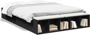 vidaXL Cadru de pat, negru, 150x200 cm, lemn prelucrat