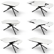 Masa ceramica extensibila Rotativa White  120 x 88 x h 76 cm