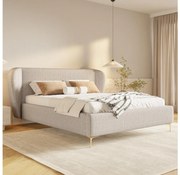 Pat tapițat DALIA 180x200 cm, bej, fără saltea