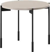 Măsuță de cafea rotundă Sonatia 60 cm cu picioare metalice - cașmir