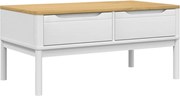 vidaXL Măsuță cafea "FLORO", alb, 99x55,5x45 cm lemn masiv pin