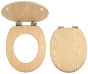 FERRO - Capac WC cu închidere SoftClose, din MDF, decor frasin