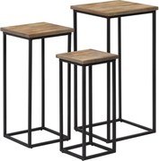 vidaXL Set de masă cu plante din 3 piese, lemn de tec reciclat