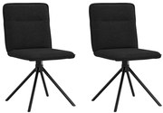 vidaXL Scaune de bucătărie, 2 buc. negru, textil